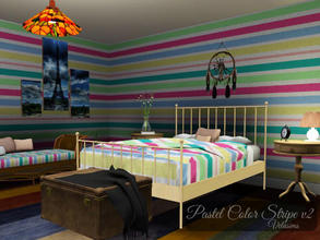 Sims 3 — Pastel Stripes V3 by velasims2 — another version of pastel color stripe pattern. this time it's horizontal ^_^.
