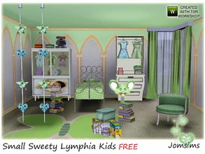 Sims 3 — FREE small sweety lymphia kids by jomsims — A sweet kids bedroom. A wrought iron bed . floor lamp mouse deco. 1