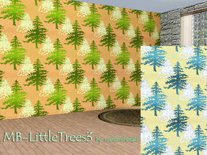 Sims 3 — MB-LittleTrees3 by matomibotaki — Tree pattern with pine trees, 3 recolorable palettes, to find under - Theme -