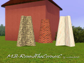 Sims 3 — MB-RoundTheCornerC by matomibotaki — MB-RoundTheCornerC, new conical 2x2 buitl item to place on corners and give