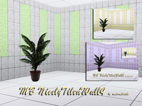 Sims 3 — MB-NicelyTiledWall4 by matomibotaki — MB-NicelyTiledWall4, 2 walls with partly tiled and rough plastered pattern