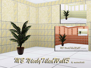 Sims 3 — MB-NicelyTiledWall3 by matomibotaki — MB-NicelyTiledWall3, 2 walls with partly tiled and rough plastered pattern