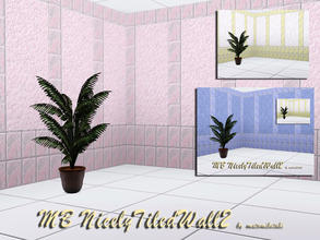 Sims 3 — MB-NicelyTiledWall2 by matomibotaki — MB-NicelyTiledWall2, 2 new tile walls, partly tiled and rough plastered, 3