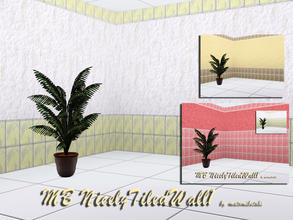 Sims 3 — MB-NicelyTiledWall1 by matomibotaki — MB-NicelyTiledWall1, 2 new tile walls, partly tiled and rough plastered, 3