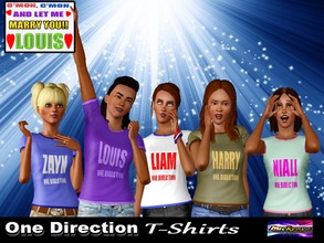 Sims 3 — One Direction AF T-Shirt - By Luckyoyo by luckyoyo — I'm not a fan but I like there music so I made this T-Shirt