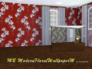 Sims 3 — MB-ModernFloralWallpaperMN by matomibotaki — MB-ModernFloralWallpaperMN, 2 wallpapers with modern floral designs