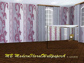 Sims 3 — MB-ModernFloralWallpaperAB by matomibotaki — MB-ModernFloralWallpaperAB, wallpapers with modern floral designs