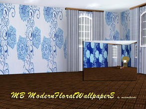 Sims 3 — MB-ModernFloralWallpaperEF by matomibotaki — MB-ModernFloralWallpaperEF, 2 wallpapers with modern floral designs