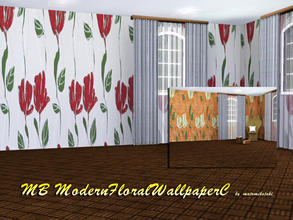 Sims 3 — MB-ModernFloralWallpaperCD by matomibotaki — MB-ModernFloralWallpaperCD, 2 wallpapers with modern floral designs
