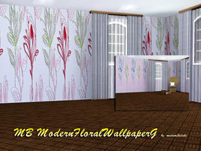 Sims 3 — MB-ModernFloralWallpaperGH by matomibotaki — MB-ModernFloralWallpaperGH, 2 wallpapers with modern floral designs