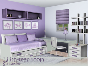 Sims 3 — Lilith teen room by spacesims — A stylish teen room in soft, pastel colors. This room has got everything a teen
