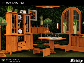 Sims 3 — Hunt Dining by Mutske — A new warm diningroom for your sims. The breakfast nook can be made as big as you want