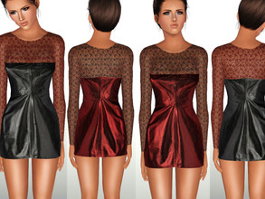 Sims 3 — Kamen Oko Vrata 3 by ShakeProductions — -Lace & Leather dress(recolorable 2 palettes)(Mesh by Harmonia)