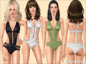 Sims 3 — 332 - Modern swimwear by sims2fanbg — .:332 - Modern set:. Swimwear outfit in 3 recolors,Recolorable,Launcher