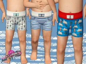 Sims 3 — Sailor shorts by Weeky — Sailor shorts with non-recolorable graphics of anchor, ships and others. Only for boys.