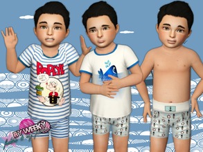 Sims 3 — Little sailor - SET by Weeky — Little sailor is set which includes t-shirt and bottom for boys. No new meshes.