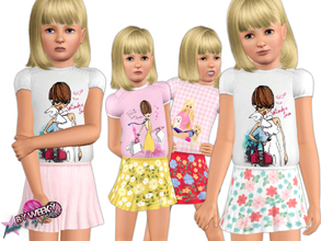 Sims 3 — Little shopaholic - SET by Weeky — Little shopaholic is set which includes top and skirt with graphics and
