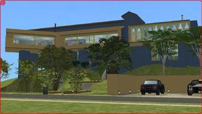Sims 2 — Blue and yellow modern by RamboRocky90 — new interesting modern structure