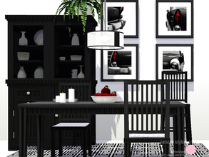 Sims 3 — Larson Style Set by DOT — Larson Dining Style Set. Contemporary Black Dining Set for the more masculine Sim