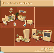 Sims 2 — Flower Garden for all Ages by ImmeK — A superset that combines my Flower Garden Bedroom and Nursery with