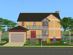 Sims 2 —  by eliseluong2 — A contemporary house for a large family, 5 bedrooms, 3.5 baths, 1 car garage, plus space for