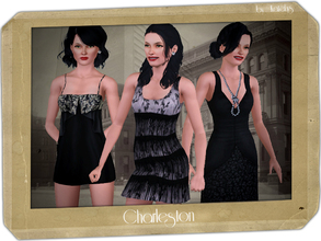Sims 3 — Charleston Dresses by katelys — 3 new completely hand-painted dresses inspired by fashion from the twenties. See