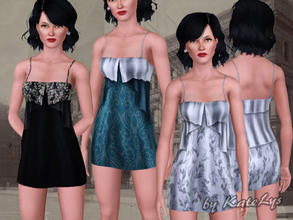 Sims 3 — Charleston Dress 02 by katelys — Short dress with ruffles, inspired by fashion from the twenties. Completely