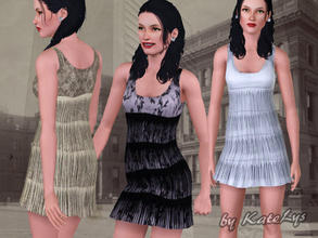 Sims 3 — Charleston Dress 03 by katelys — Fringe dress, inspired by fashion from the twenties. Completely hand-painted. 2