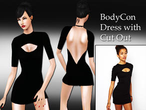 Sims 3 — Bodycon Dress with Cut Out by saliwa — Open front dress for your sims. Enjoy.