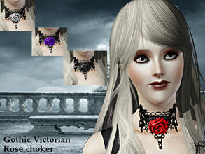 Sims 3 — Gothic Victorian Rose choker_T.D. by Sylvanes2 — Another beautiful choker for my 'Gothic Victorian' serie. The