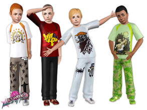 Sims 3 — Gangsta - outfit by Weeky — Outfit inspired by rap, hip-hop and other style for boys. Recolorable in 4 color