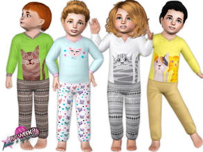 Sims 3 — Baby loves cats - outfit by Weeky — Soft and comfort outfit for little girls who love cats. Images aren't