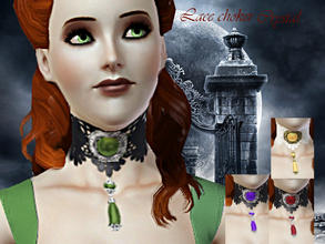 Sims 3 — Lace choker Crystal_T.D. by Sylvanes2 — A new lace choker for the female sims from teen to elder. Its