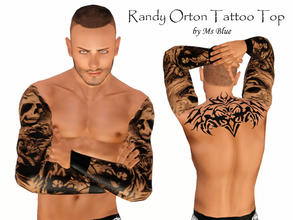 Sims 3 — Randy Orton Tattoo Top by Ms_Blue — Randy Orton inspired Tattoo Top. Not recolorable and best used with darker