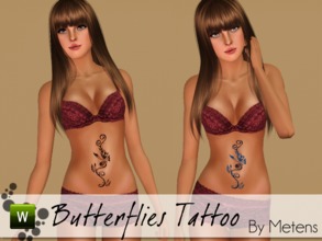 Sims 3 — Butterflies Tattoo by Metens — A fairy and beautiful tattoo that will be perfect on your female simmies! I hope