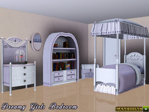Sims 3 — Dreamy Girls Bedroom by Canelline — This room is especially made for young girls, with a romantic mind. This set