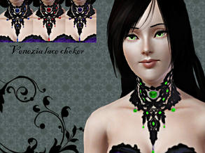 Sims 3 — Venezia lace choker_T.D. by Sylvanes2 — This lace choker aloso is a part for my 'Gothic Victorian' serie. I