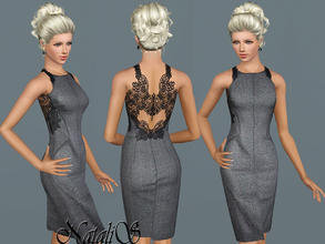 Sims 3 — NataliS Lace back sheath dress FA-YA by Natalis — Sheath Dress with a deep cut at the back. Cutout decorated