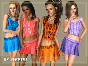 Sims 3 — Ethno (skirt + shirt) by bukovka — A set of clothes (skirt + shirt) for young and adult women in the ethnic