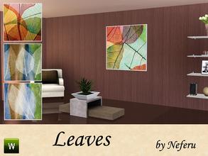 Sims 3 — Painting Leaves by Neferu2 — Picture of modern style with 4 different of leaves images_by Neferu_TSR