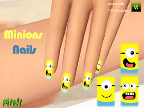 Sims 3 — Minions Nails by MINISZ — Hi guysss! Did you guys watch Despicable me 2? The cute minions are everywhere. Hope