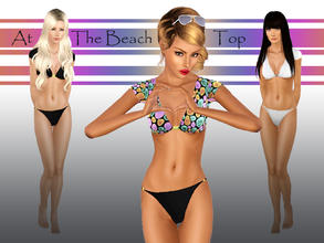 Sims 3 — At The Beach Top by Ms_Blue — Presenting Emma, Kenza and Sona showing of the [At The Beach] Top. Ur simmies are