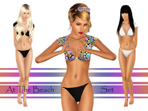 Sims 3 — At The Beach Set by Ms_Blue — Presenting Emma, Kenza and Sona showing of the [At The Beach] Top and bikini