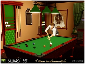 Sims 3 — Billiard set by Severinka_ — Set of 6 items for decoration billiard room. Ideal for public lots, clubs, saloons,