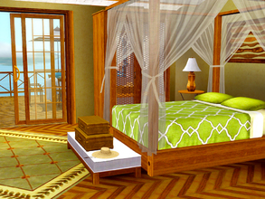 Sims 3 — Caribbean Bedroom by ShinoKCR — Next Step for your Resort: The Bedroom - Doublebed with extra Curtain - Dresser
