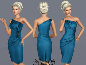 Sims 3 —  Luxurious one-shoulder dress FA-YA by Natalis — Luxurious one-shoulder dress is figure hugging in all the right