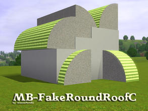 Sims 3 — MB-FakeRoundRoofC by matomibotaki — MB-FakeRoundRoofC, big quarter of a half rounded roof piece, 3 x 1 large, to