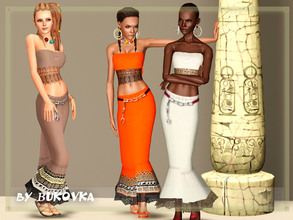 Sims 3 — Ethno 2 female by bukovka — A set of clothes for young and adult women in ethno style. A short-cut top - Bandeau