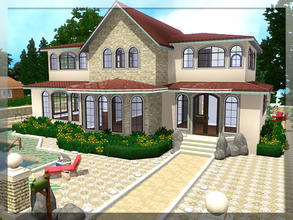 Sims 3 — V| 48 by vidia — This house is for families. :) It has a swimming pool and garden kitchen in the garden. There