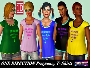 Sims 3 — One Direction Pregnancy T-Shirts - By Luckyoyo by luckyoyo — I'm not a fan but I like there music so I decided